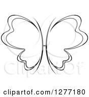 Clipart Of A Black And White Butterfly With Open Wings Royalty Free Vector Illustration by Lal Perera