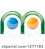 Poster, Art Print Of Green Blue And Orange Abstract M Design