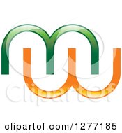 Clipart Of A Green And Orange Abstract MW Design Royalty Free Vector Illustration