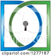 Clipart Of A Keyhole And Abstract DD Design Royalty Free Vector Illustration