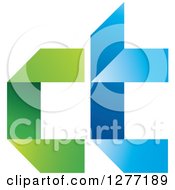 Clipart Of A Blue And Green Abstract Ct Design Royalty Free Vector Illustration