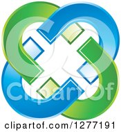 Clipart Of A Blue And Green Design Of Letter U Royalty Free Vector Illustration