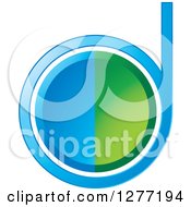 Clipart Of A Blue And Green Letter D Royalty Free Vector Illustration