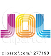 Clipart Of A Purple Orange And Blue Lined JOL Or LOL Design Royalty Free Vector Illustration