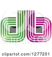 Poster, Art Print Of Green And Pink Lined Back To Back Letter D Or Db