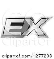 Clipart Of A Black And Silver EX Design Royalty Free Vector Illustration