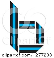 Clipart Of A Black And Blue Paper Letter B Royalty Free Vector Illustration