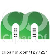 Poster, Art Print Of White Houses In A Green Letter M