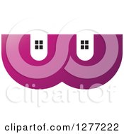 Clipart Of Windows In A Pink Letter W Royalty Free Vector Illustration by Lal Perera