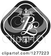 Poster, Art Print Of Black And White Diamond Icon With Crowns And Bl Letters