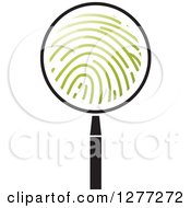 Poster, Art Print Of Black And White Magnifying Glass With Green Finger Prints
