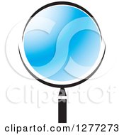 Poster, Art Print Of Black And White Magnifying Glass With A Blue Lens
