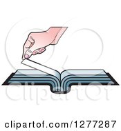 Poster, Art Print Of Caucasian Hand Turning A Book Page