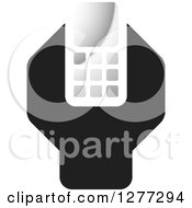 Poster, Art Print Of Black White And Silver Wrench And Cell Phone Settings Icon