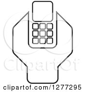 Poster, Art Print Of Black And White Wrench And Cell Phone Settings Icon