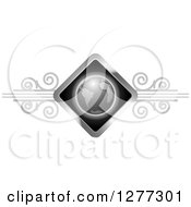 Clipart Of A Silver Planet Earth In A Diamond With Swirls Royalty Free Vector Illustration