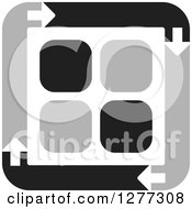 Poster, Art Print Of Black And Gray Square Of Arrows Around Tiles