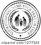 Clipart Of A Black And White Design Of A Family With Sample Text 2 Royalty Free Vector Illustration by Lal Perera