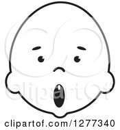 Clipart Of A Surprised Black And White Baby Face Royalty Free Vector Illustration by Lal Perera