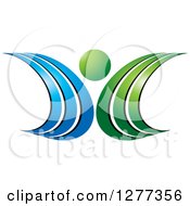 Clipart Of A Blue And Green Abstract Ecology Logo 2 Royalty Free Vector Illustration