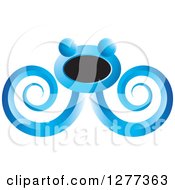 Poster, Art Print Of Blue And Black Abstract Octopus Design