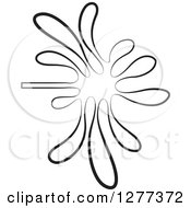Clipart Of A Black And White Water Splash Royalty Free Vector Illustration