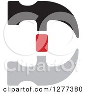 Clipart Of A Gray Red And Black Hammer Design Royalty Free Vector Illustration