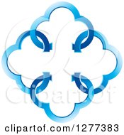 Clipart Of A Diamond Of Entwined Blue Clouds Royalty Free Vector Illustration