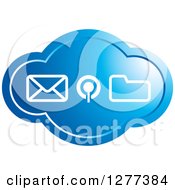 Blue Cloud Icon With Communications Designs