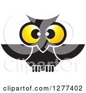 Poster, Art Print Of Black Owl With Big Yellow Eyes