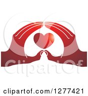 Poster, Art Print Of Red Heart Cupped In Hands