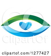 Poster, Art Print Of Green And Blue Eye With A Heart