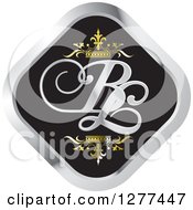 Poster, Art Print Of Black And Silver Diamond Icon With Gold Crowns And Bl Letters