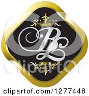 Poster, Art Print Of Black And Gold Diamond Icon With Crowns And Bl Letters