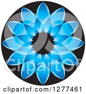 Poster, Art Print Of Blue And Black Daisy Flower Icon