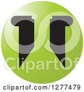 Clipart Of A Black And Green Science Test Tube Icon Royalty Free Vector Illustration