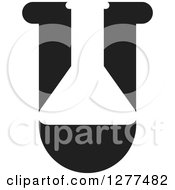 Clipart Of A Black And White Science Test Tube Icon Royalty Free Vector Illustration