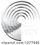 Clipart Of A Silver And Black Concentric Partial Circle Royalty Free Vector Illustration