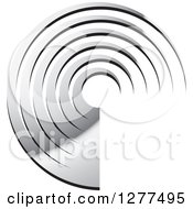 Poster, Art Print Of Silver And Black Concentric Partial Circle