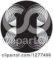 Poster, Art Print Of Silver And Black Concentric Circles On Black