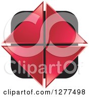 Clipart Of Red Triangles Forming A Diamond Over A Black Square Royalty Free Vector Illustration by Lal Perera