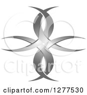 Clipart Of A Silver Abstract Tribal Design Royalty Free Vector Illustration