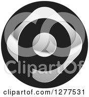 Clipart Of A Black And Silver Letter P Design Royalty Free Vector Illustration