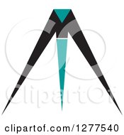 Clipart Of A Black And Turquoise Tripod Royalty Free Vector Illustration
