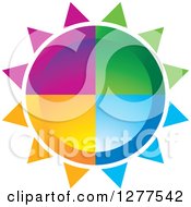 Clipart Of A Colorful Sun Design Royalty Free Vector Illustration