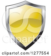 Clipart Of A Gradient Yellow And Silver Shield Royalty Free Vector Illustration