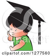 Poster, Art Print Of Thinking School Boy Wearing A Hat