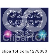 Poster, Art Print Of Sparkly Star Numbers And New Year Fireworks