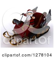 Poster, Art Print Of 3d Christmas Santa Driving A Sleigh Mobile