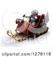 Poster, Art Print Of 3d Christmas Robot Driving A Sleigh Mobile